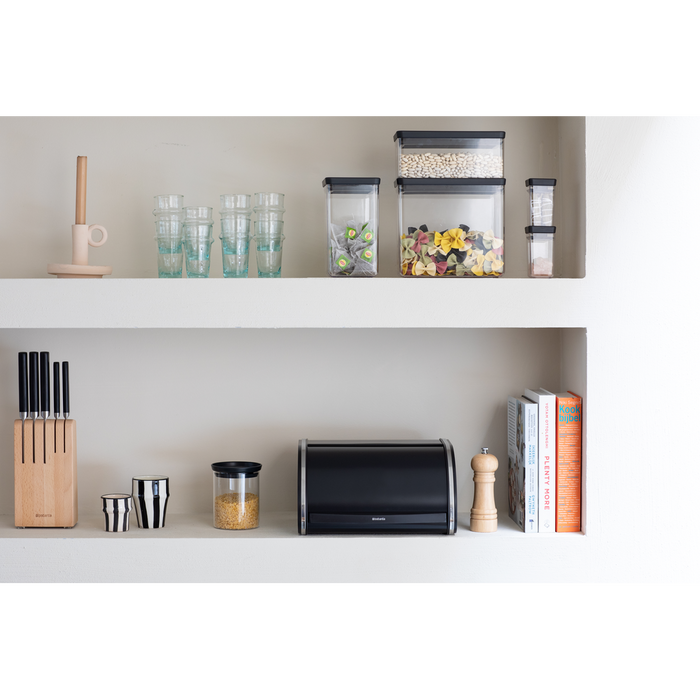 Broodtrommel met schuifdeksel medium - Matt Black