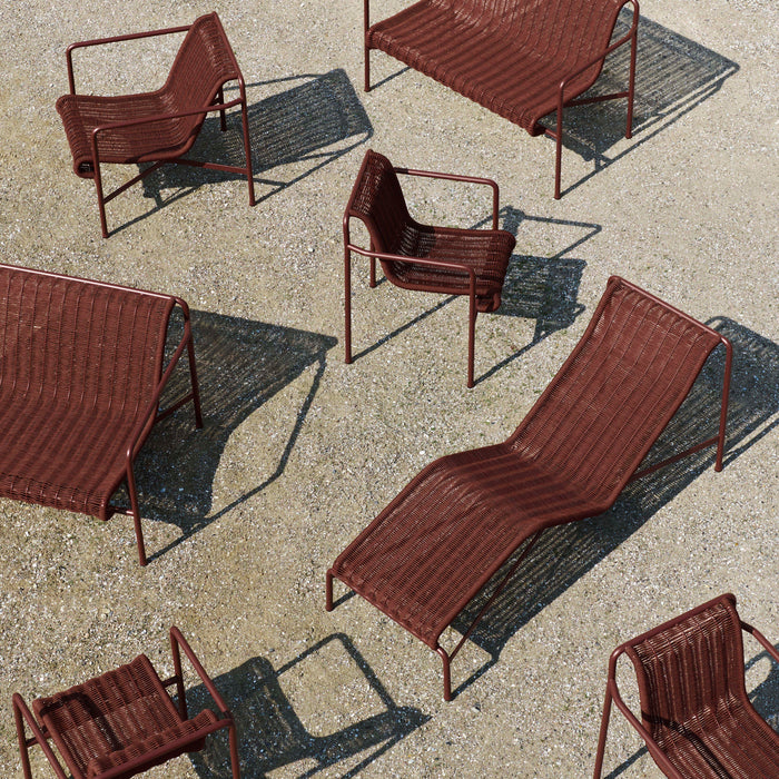 HAY Palissade Cord Tuinbank 2,5-zits met Armleuning - Iron Red