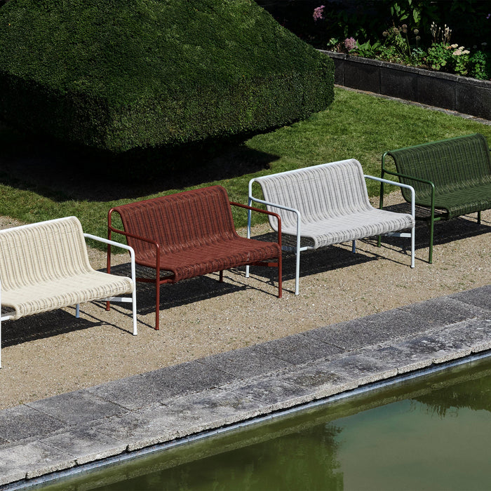 HAY Palissade Cord Tuinbank 2,5-zits met Armleuning - Iron Red