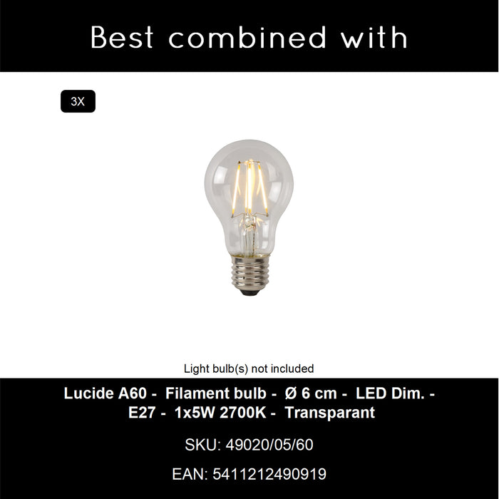 Lucide ALICENT Hanglamp - Mat Goud | Messing