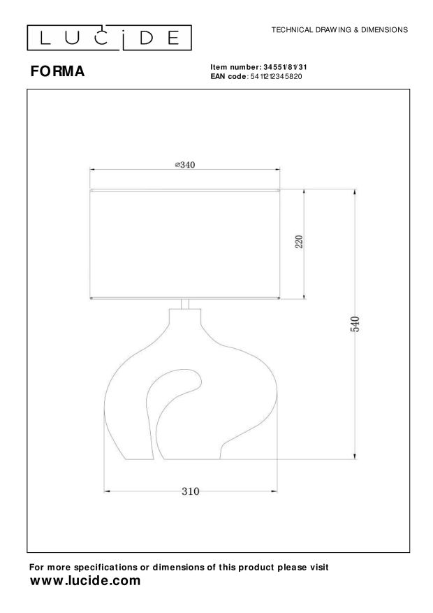 Lucide FORMA Tafellamp - Wit