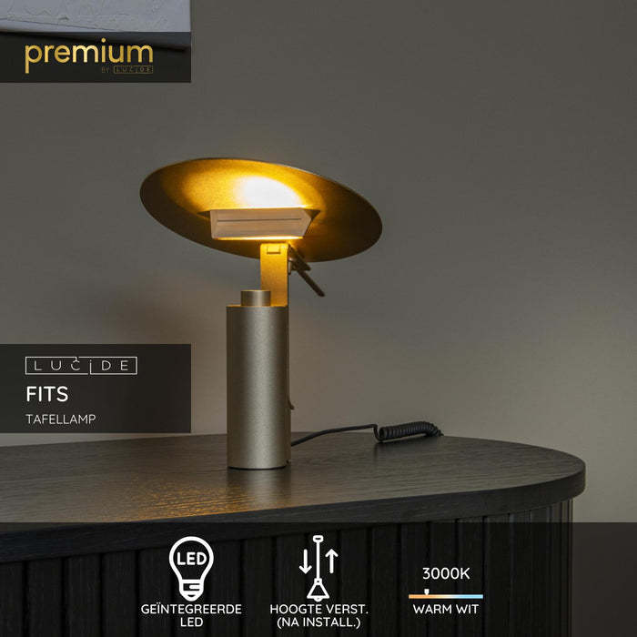 Lucide Premium FITS Tafellamp - Mat Goud | Messing