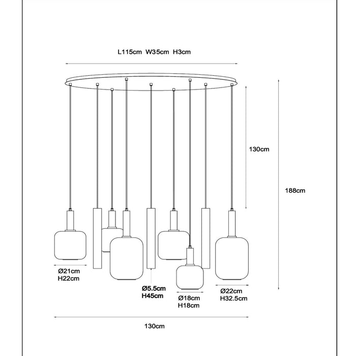 Lucide JOANET Hanglamp - Messing
