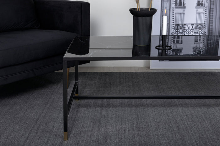 Fjôrd - Salontafel Zwart Goud 130cm - Glas - Dipp