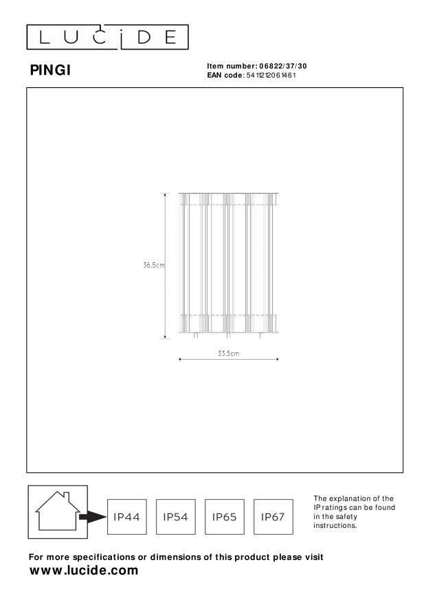 Lucide PINGI Vloerlamp - Zwart