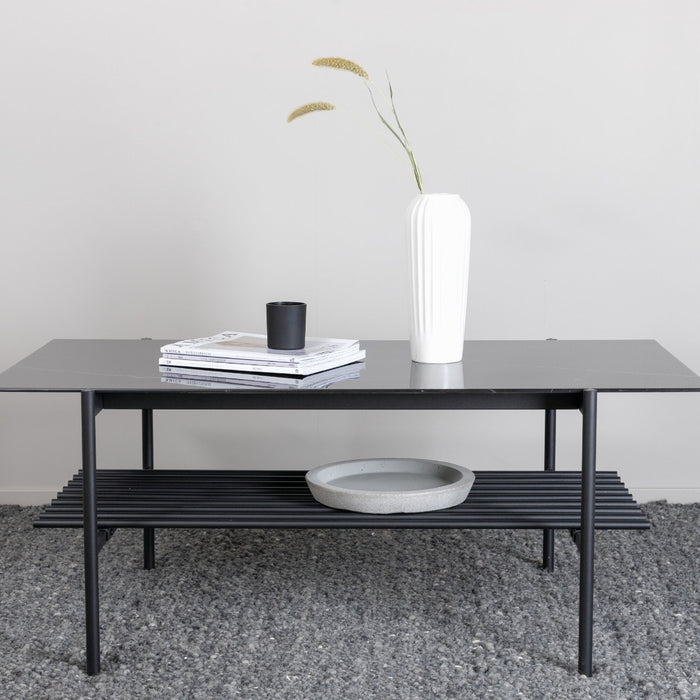 Fjôrd - Salontafel Zwart Marmer 120cm - Glas - Von