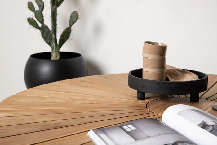 Fjôrd - Eettafel Zwart Ø140cm - Teakhout - Mexico