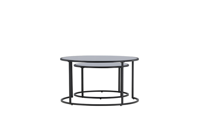 Fjôrd - Salontafel Zwart Ø79,5 + Ø59,5cm - Glas - Twin