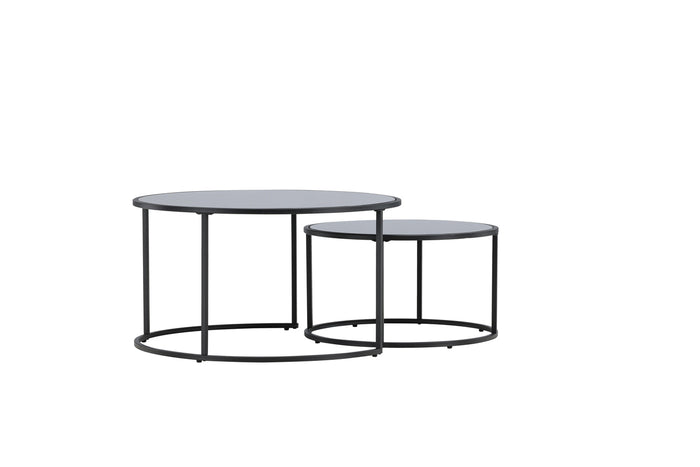 Fjôrd - Salontafel Zwart Ø79,5 + Ø59,5cm - Glas - Twin