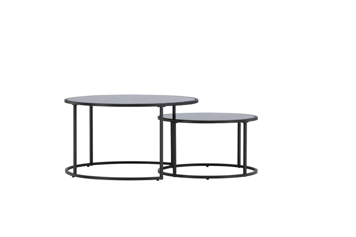 Fjôrd - Salontafel Zwart Ø79,5 + Ø59,5cm - Glas - Twin