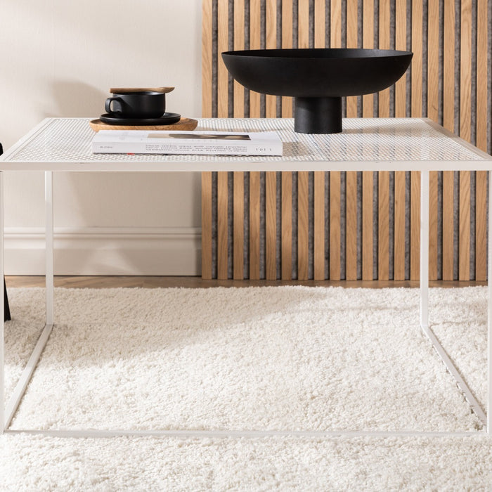Fjôrd - Salontafel Wit 80cm - Staal - Netz