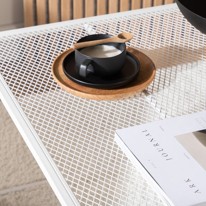 Fjôrd - Salontafel Wit 80cm - Staal - Netz