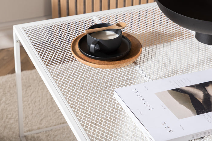 Fjôrd - Salontafel Wit 80cm - Staal - Netz
