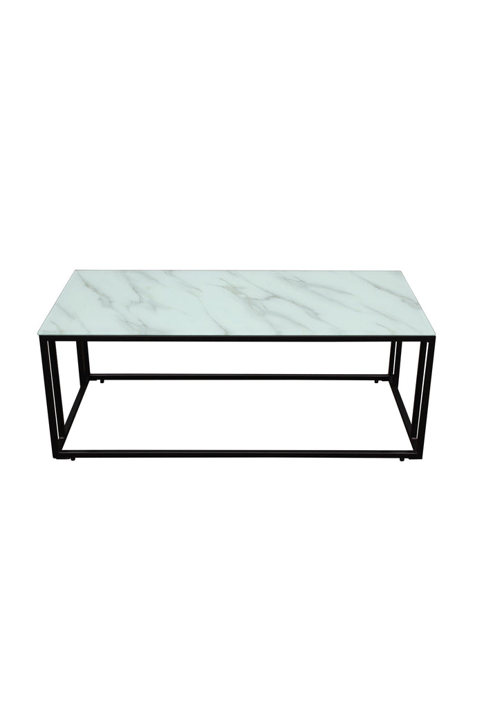 Fjôrd - Salontafel Zwart Glas 120cm - Marmer - Rock