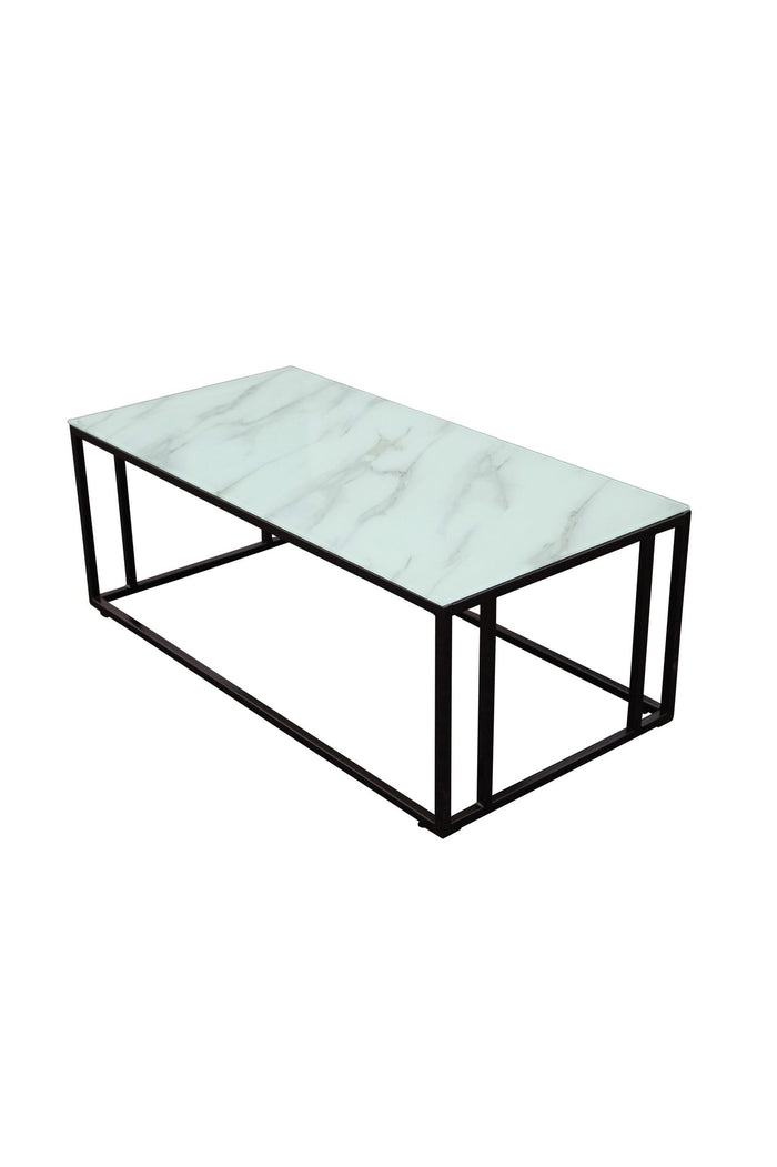 Fjôrd - Salontafel Zwart Glas 120cm - Marmer - Rock