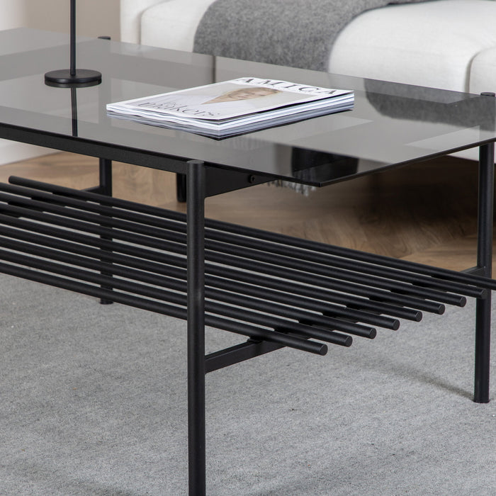 Fjôrd - Salontafel Zwart Smoked 120cm - Glas - Von