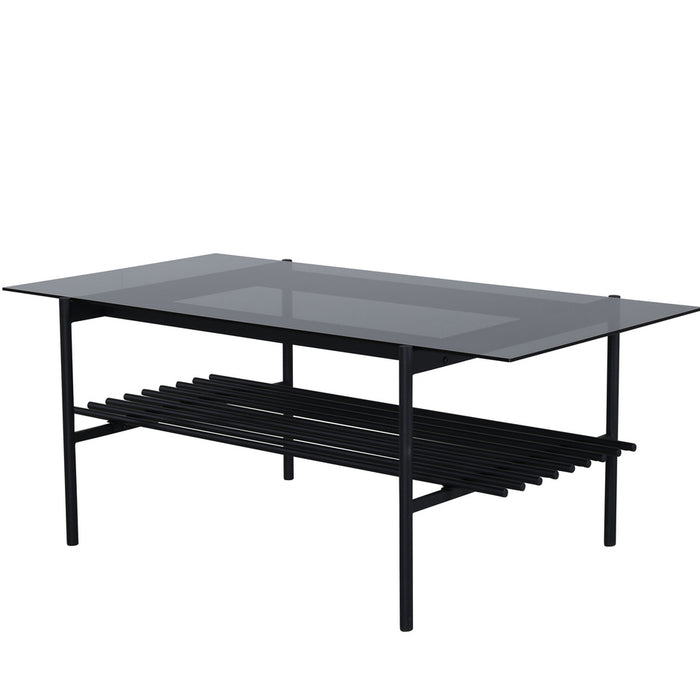 Fjôrd - Salontafel Zwart Smoked 120cm - Glas - Von