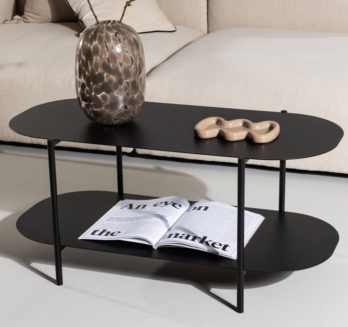 Fjôrd - Salontafel Zwart 50cm - Staal - Recife