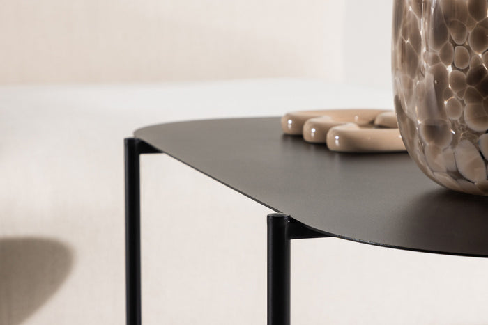Fjôrd - Salontafel Zwart 50cm - Staal - Recife