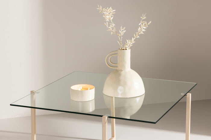 Fjôrd - Salontafel Zwart 80cm - Glas - Hybrid