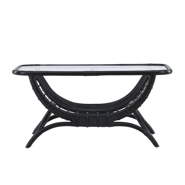 Fjôrd - Salontafel Zwart 95,5cm - Rotan - Moana