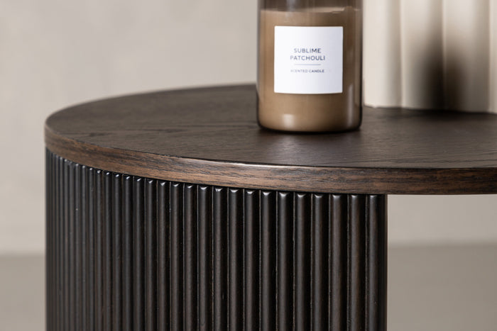 Fjôrd - Salontafel Donkerbruin Ø60cm - Fineer - Bristol