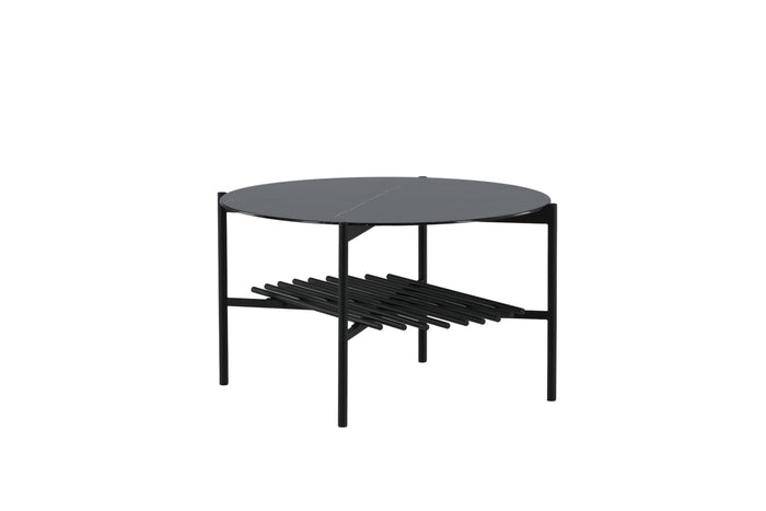 Fjôrd - Salontafel Von Zwart Glas Marmer Ø80cm