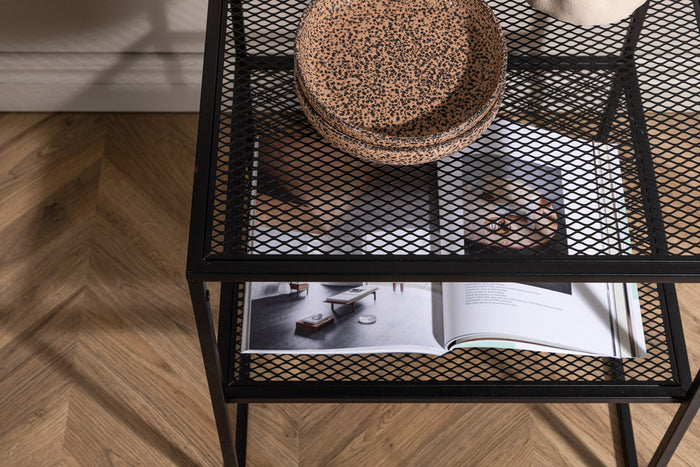 Fjôrd - Bijzettafel Zwart 65cm - Staal - Netz