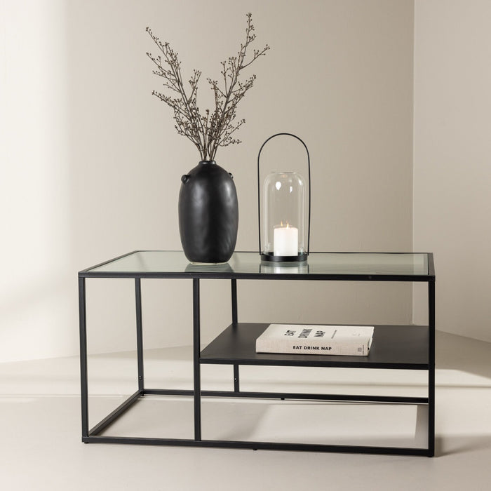 Fjôrd - Salontafel Zwart 60cm - Glas - Campinas