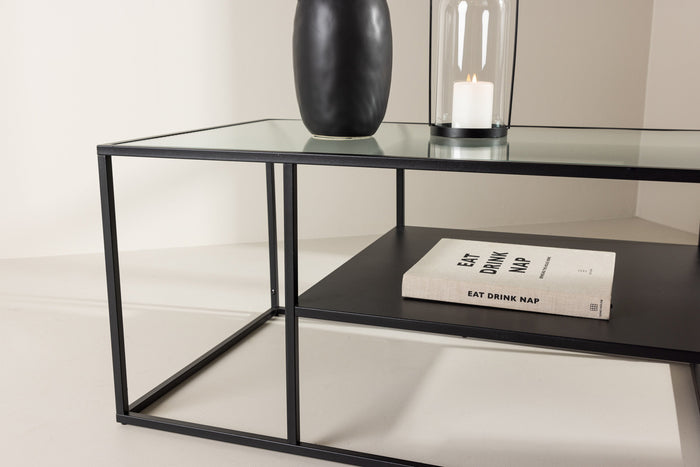 Fjôrd - Salontafel Zwart 60cm - Glas - Campinas