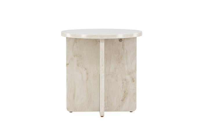 Fjôrd - Bijzettafel Beige Ø50cm - MDF - Ålesund