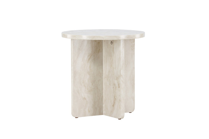 Fjôrd - Bijzettafel Beige Ø50cm - MDF - Ålesund