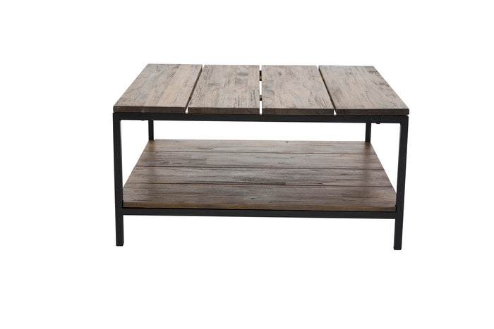 Fjôrd - Salontafel Zwart 80cm - Teakhout - Padang