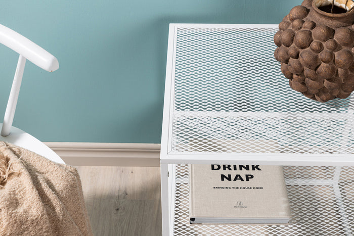 Fjôrd - Bijzettafel Wit 65cm - Staal - Netz