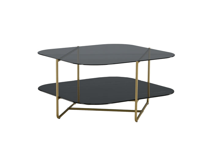 Fjôrd - Salontafel Goud 85cm - Glas - Un-line