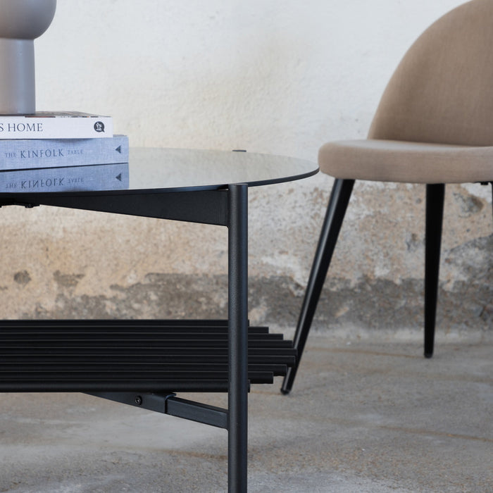 Fjôrd - Salontafel Von Zwart Smoked Glas Ø80cm