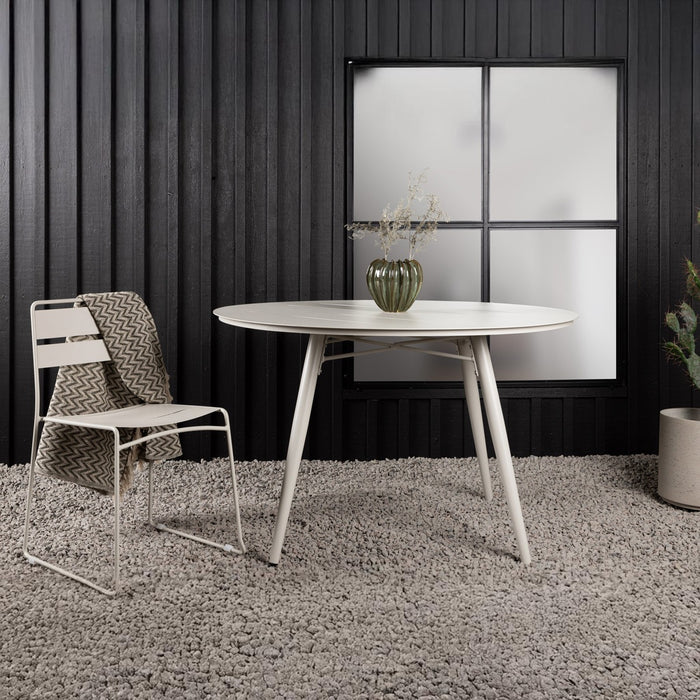 Fjôrd - Eettafel Beige Ø120cm - Aluminium- Lina