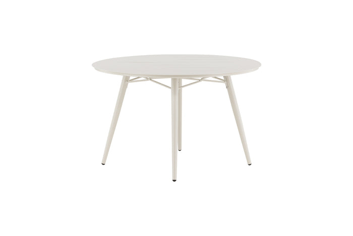 Fjôrd - Eettafel Beige Ø120cm - Aluminium- Lina