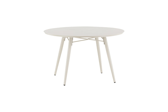 Fjôrd - Eettafel Beige Ø120cm - Aluminium- Lina