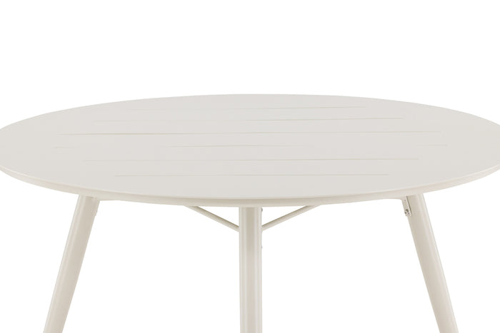 Fjôrd - Eettafel Beige Ø120cm - Aluminium- Lina