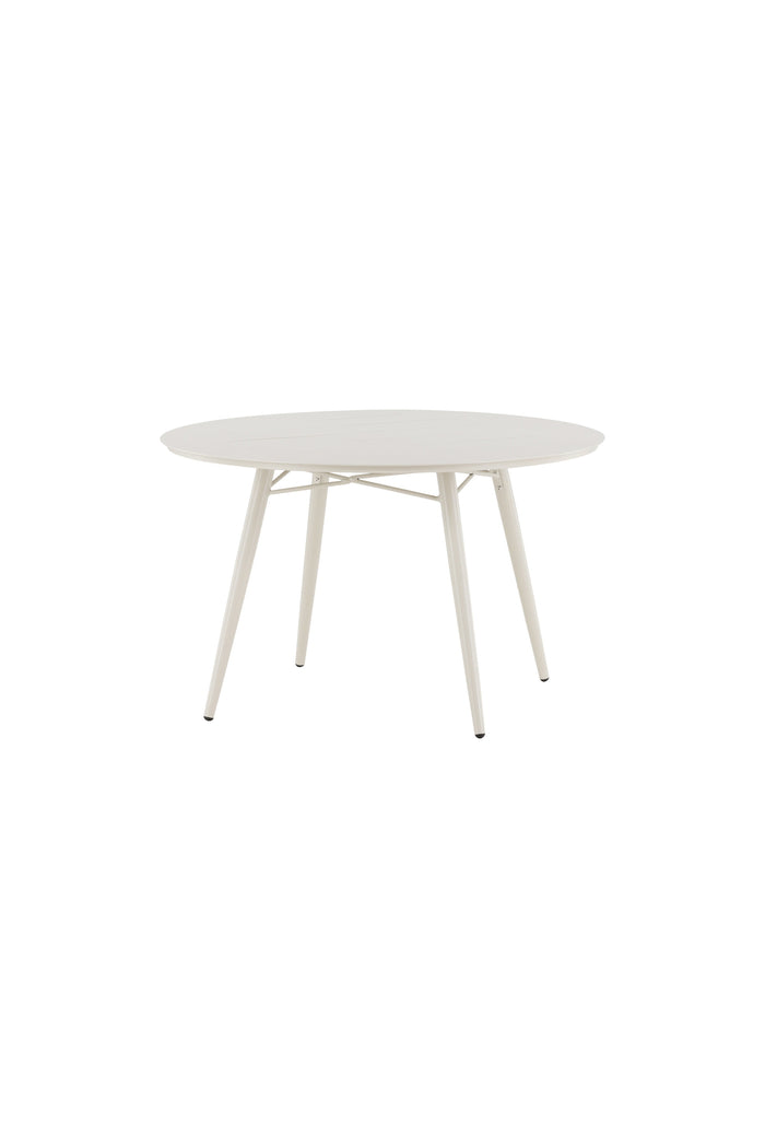 Fjôrd - Eettafel Beige Ø120cm - Aluminium- Lina