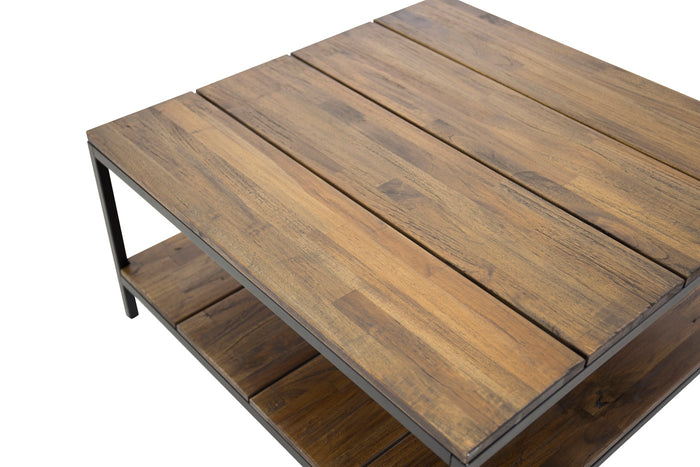 Fjôrd - Salontafel Zwart 80cm - Teakhout - Padang