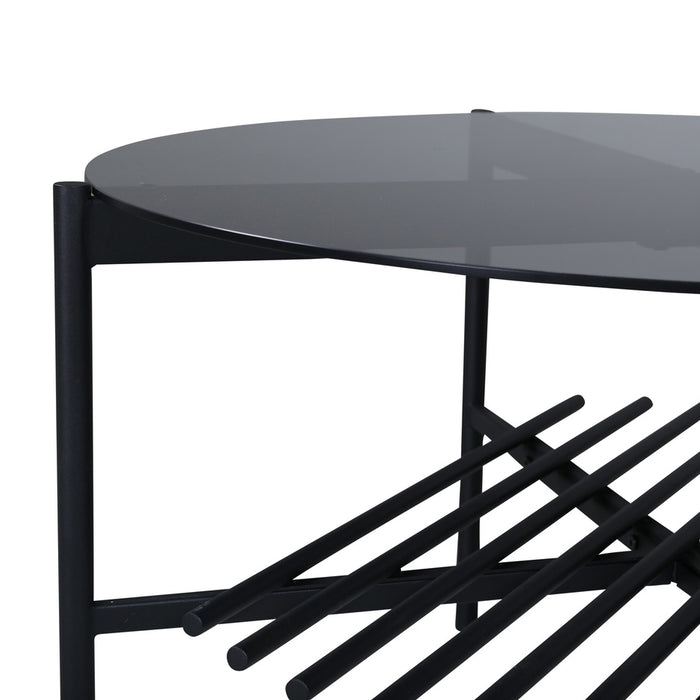 Fjôrd - Salontafel Von Zwart Smoked Glas Ø80cm