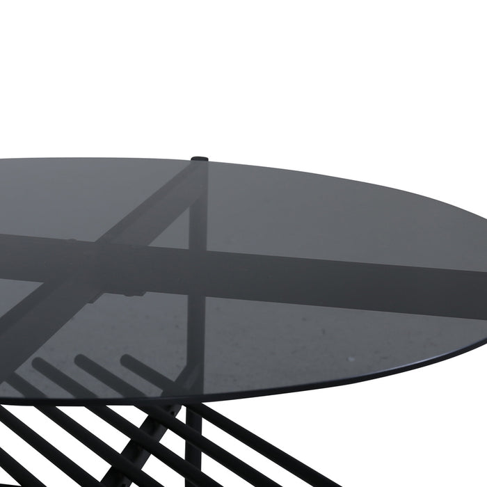 Fjôrd - Salontafel Von Zwart Smoked Glas Ø80cm