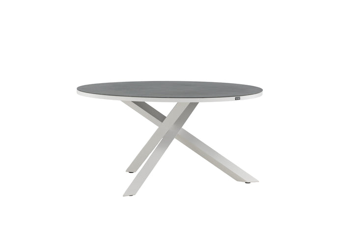 Fjôrd - Tuintafel Wit|Grijs Ø140cm - Steen - Copacabana