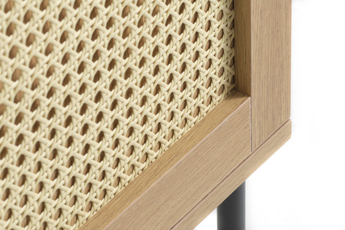 Rebellenclub Berley Wandkast - Eiken met Rattan