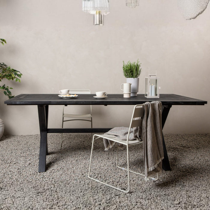 Fjôrd - Tuintafel Zwart 200cm - Acaciahout - Rives