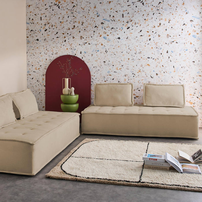 sweeek - 2-zits fauteuil DAO voor gestoffeerde modulair bank (Set van