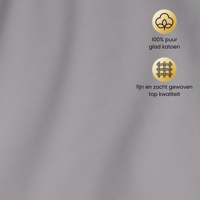 Superieur - Hoeslaken - Katoen - Grijs - 180x200cm