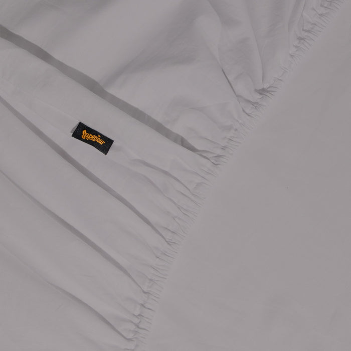 Superieur - Hoeslaken - Katoen - Grijs - 180x220cm